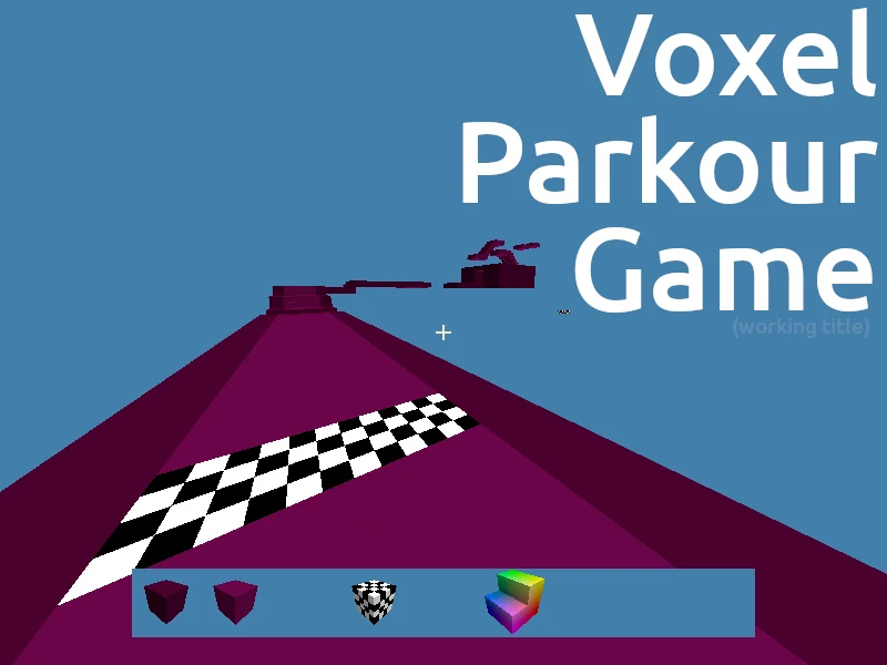 Voxel parkour game screenshot